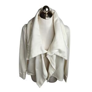 Z By Zella Starlight Fleece Cardigan Womens Size Medium Ivory Egret Thumbholes‎